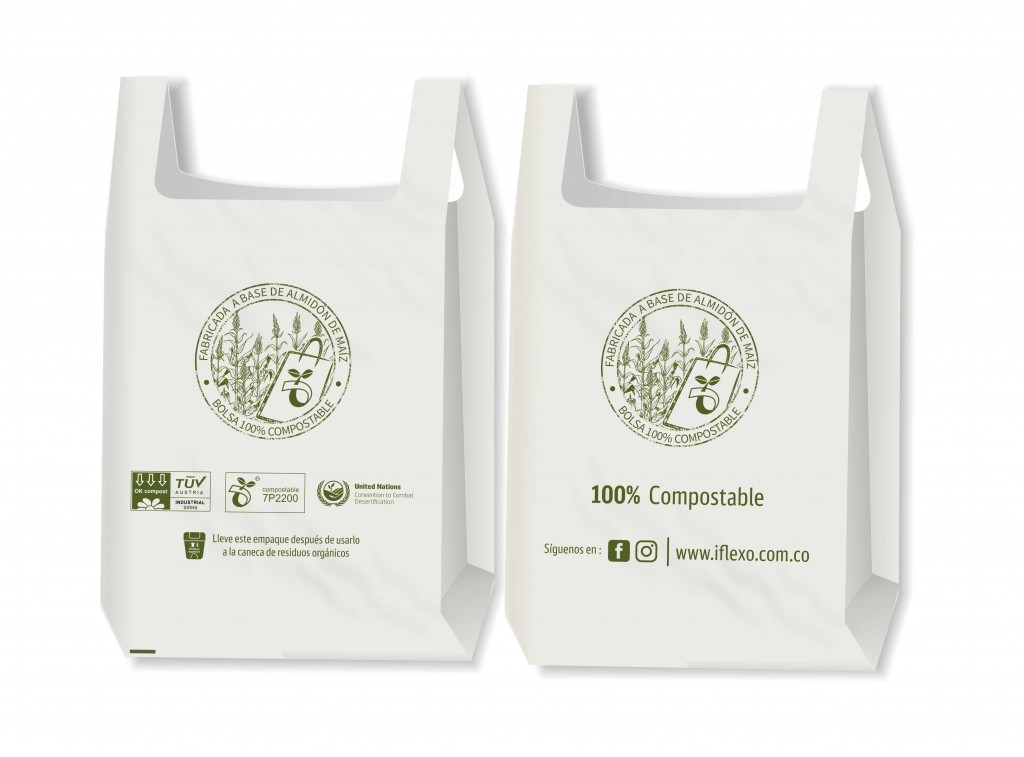 BOLSA RETAIL COMPOSTABLE GRANDE - 34 + 9 + 9 X 58