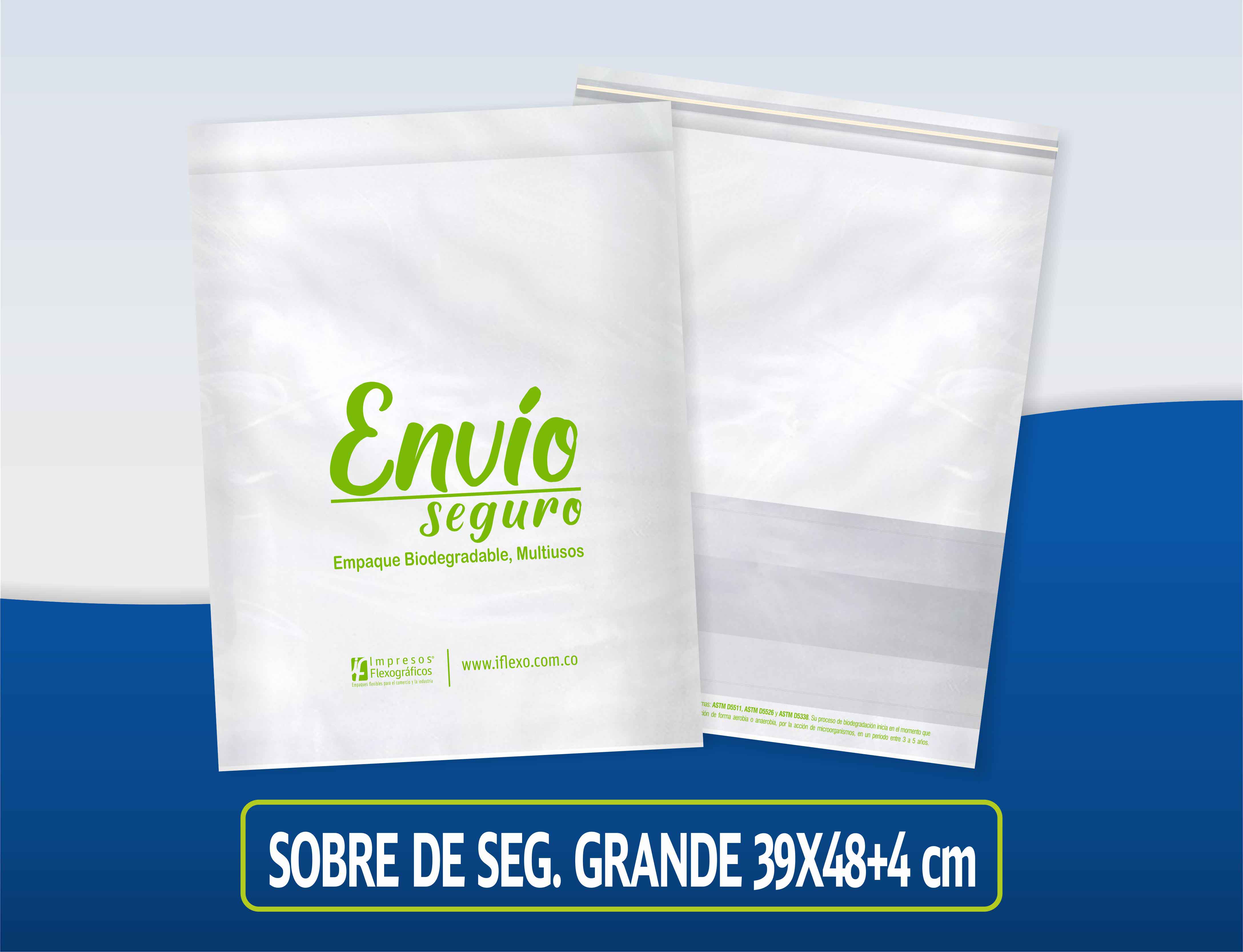 Sobre Biodegradable Envío Seguro Grande - 39 X 48 + 4