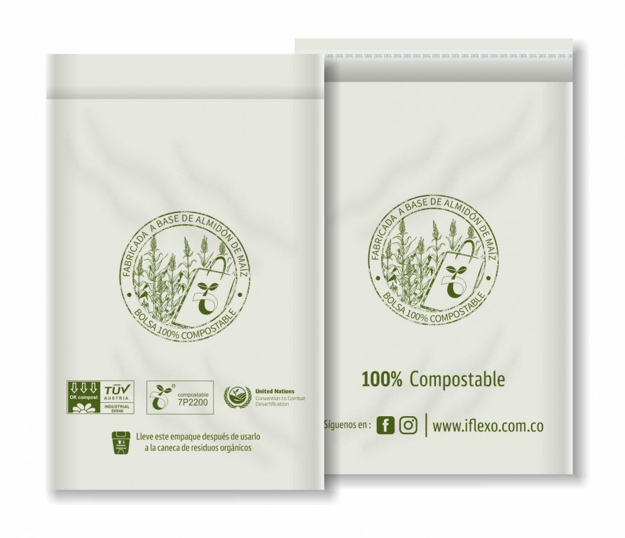 SOBRE E-COMMERCE COMPOSTABLE  PEQUEÑO - 25.5 x 36 + 4