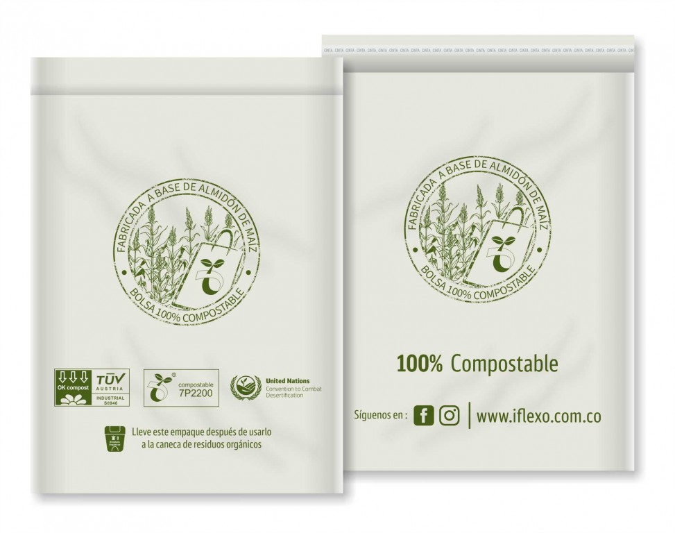 SOBRE E-COMMERCE COMPOSTABLE  GRANDE - 33 x 42 + 4